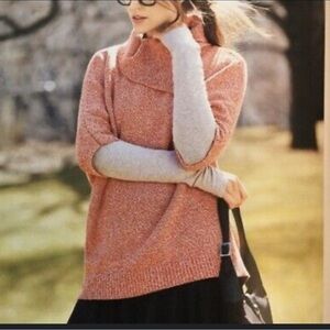 Cabi oversized short dolman sleeve foldover neck sweater